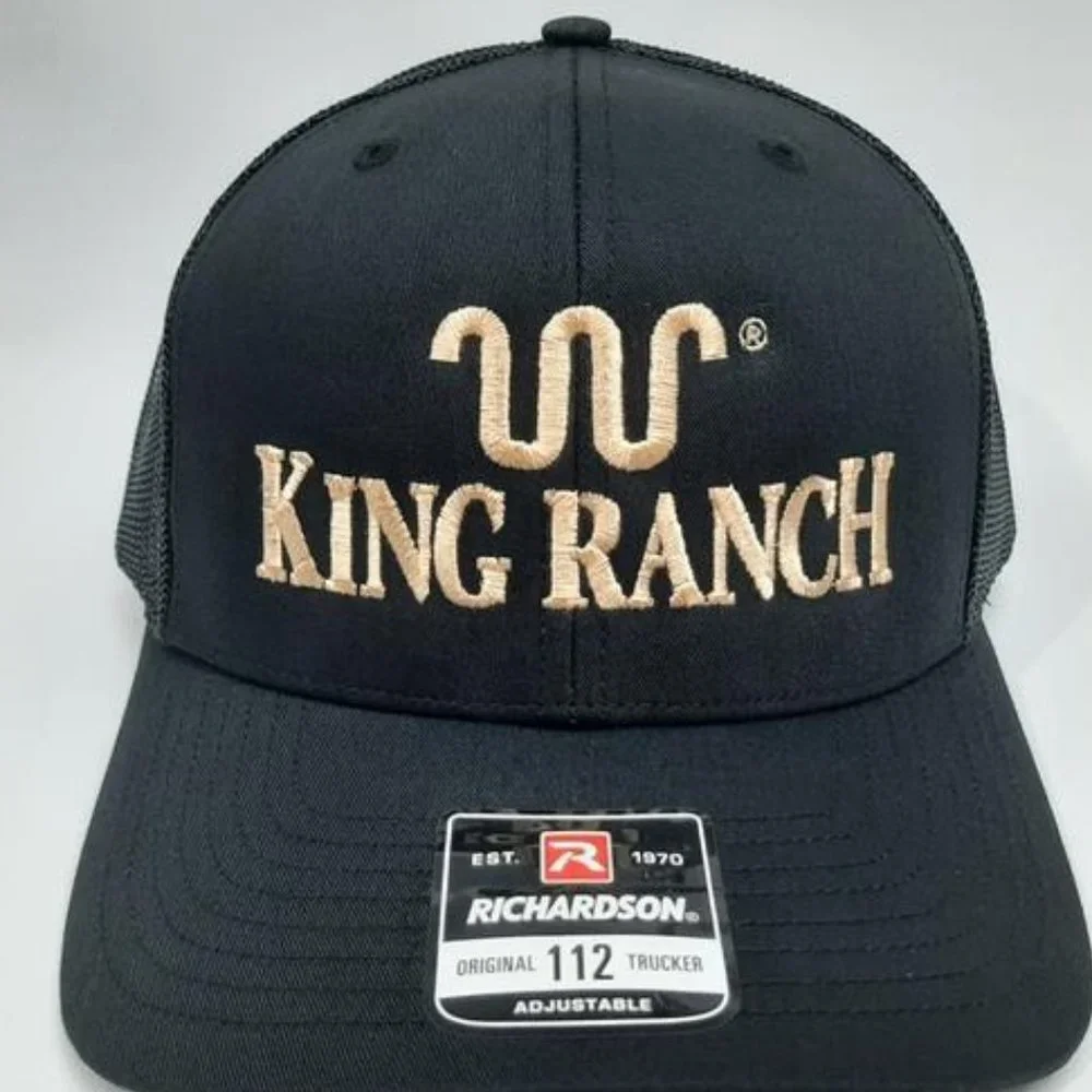 Retro King Ranch Richardson 112 Trucker Mesh Snapback Hat Cap Western Style TX